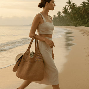 Modelo Bolsa Praia Malha Melissa - Estilo Crochê Casual