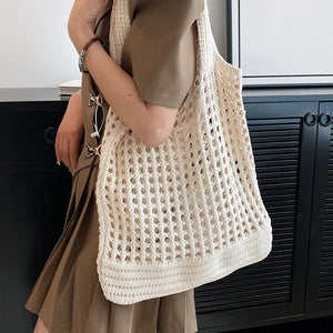 Bolsa de Praia de Crochê Verbena Soleil Bege