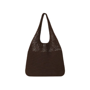 Bolsa Praia Malha Melissa - Estilo Crochê Casual Marrom