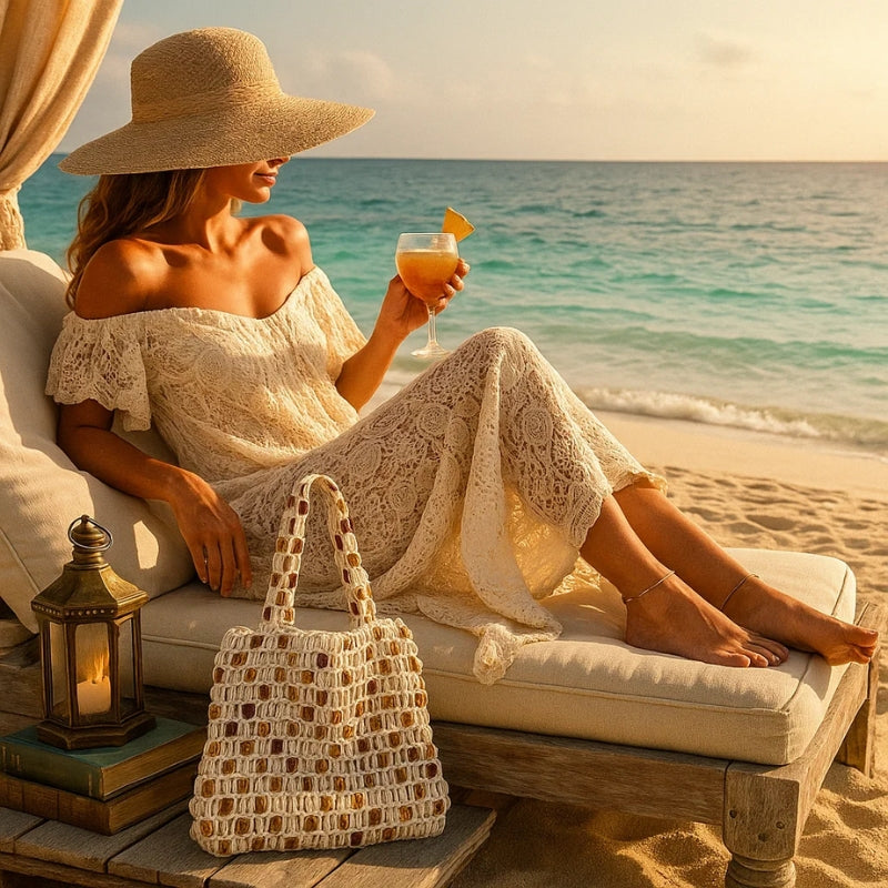 Bolsa Croche Praia com Pedras