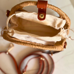 Bolsa de palha pequena para dia e noite