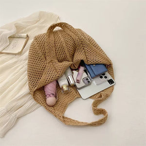 Bolsa Praia Crochê Marrom