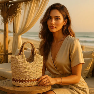 Bolsa Praia Palha Belle - Versatilidade e Estilo em Bege