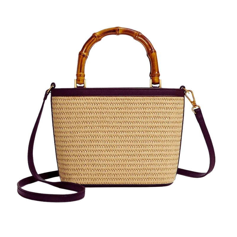 Bolsa Praia Palha Bucket - Verão Elegante