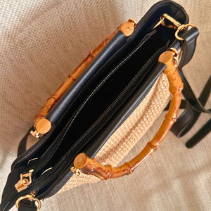 bolsa de palha leve e sofisticada