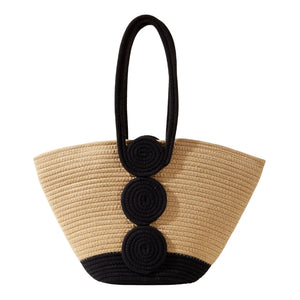 Bolsa Praia Palha Santorini – Cáqui Trançado