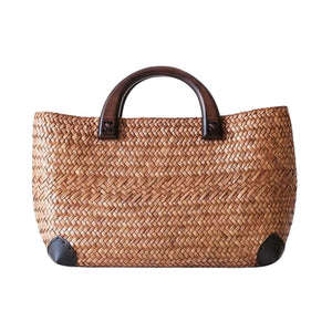 Bolsa Praia de Palha Capri - Charme Retrô em Marrom