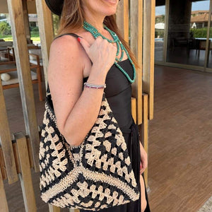 bolsa de praia de palha