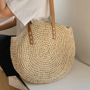 Bolsa de Praia Grande de Palha Venti Bege