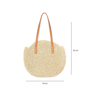 Tamanho da Bolsa de Praia de Palha Venti Bege