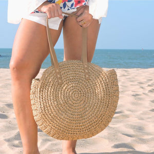 bolsa de praia de palha artesanal