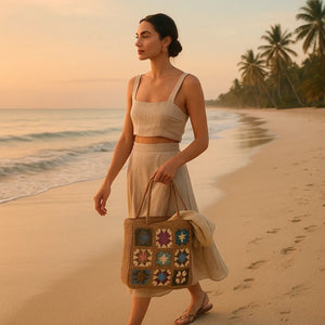 Bolsa de Crochê Praia Florale