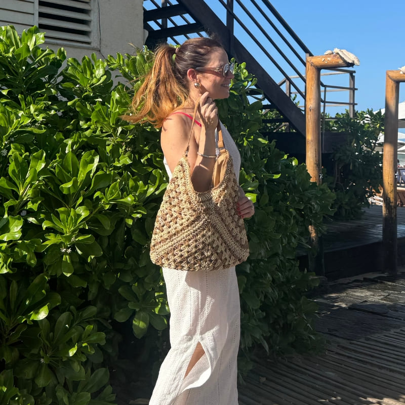 Bolsa de Crochê para Praia Clara – Elegância