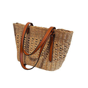 Bolsa de Palha Emma – Charme Natural em Cáqui