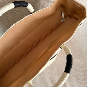 Bolsa Praia Palha com Zíper