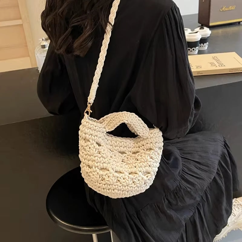 Bolsa de Praia de Crochê Luna Branco