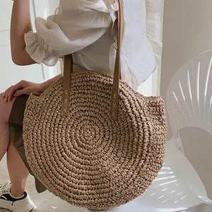 Bolsa de Praia de Palha Venti Cáqui Grande