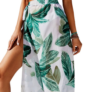 Canga de Praia em Chiffon Longo Verde - Versátil para o Verão