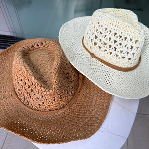 Chapéu de Palha Cáqui e Bege