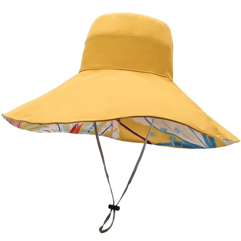 Chapéu de Sol Dupla Face Amarelo – Elegância Respirável