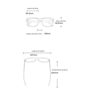Óculos de Sol Feminino Medidas