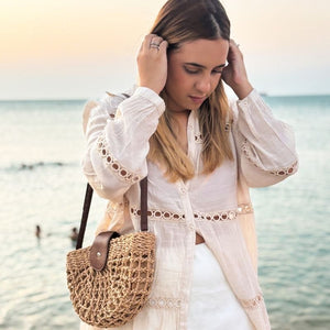 bolsa de palha tiracolo