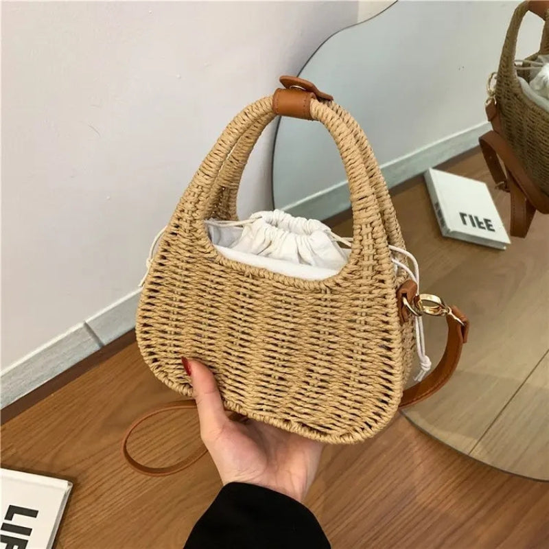 Bolsa Palha Praia Cáqui 