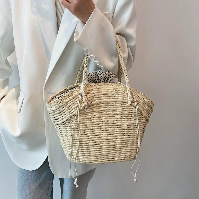 Bolsa Praia Palha Rattan