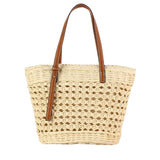 Bolsa Praia Palha em Rattan Aurora - Bege Elegante