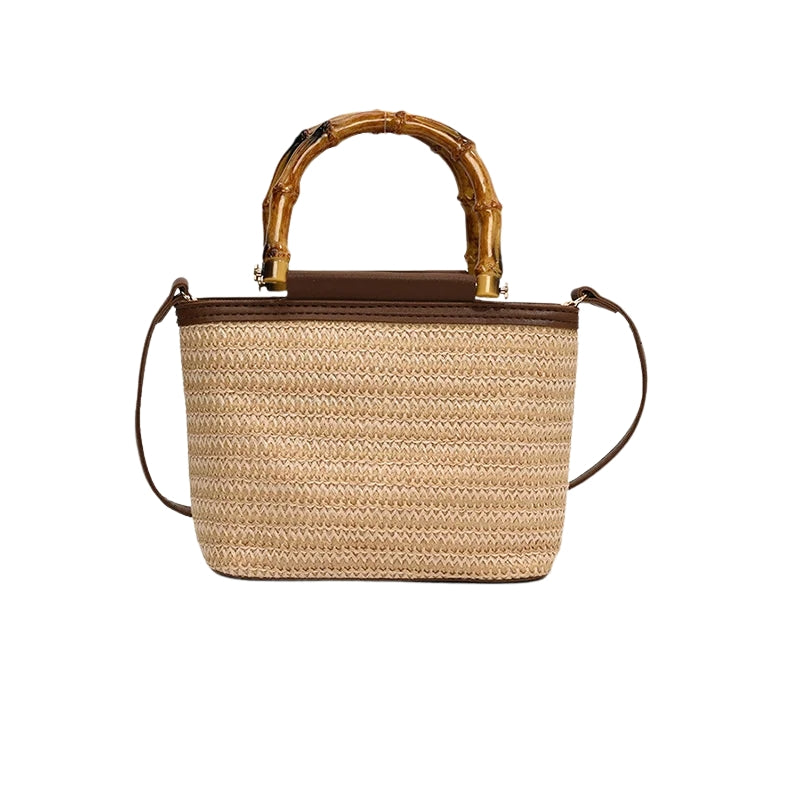 Bolsa Praia de Palha Crossbody - Verão Elegante