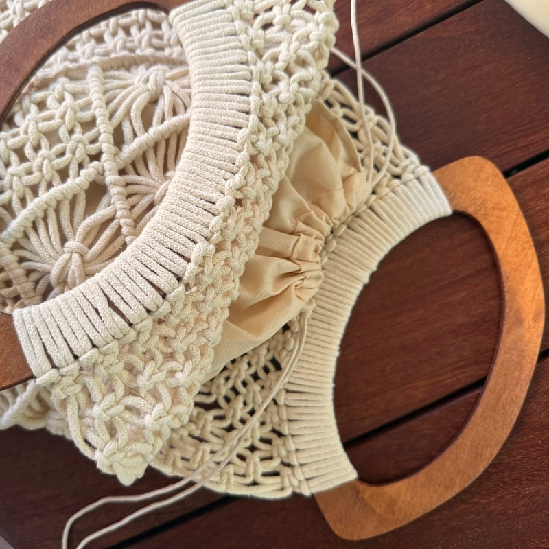 Bolsa Praia Estilo Retrô Off White