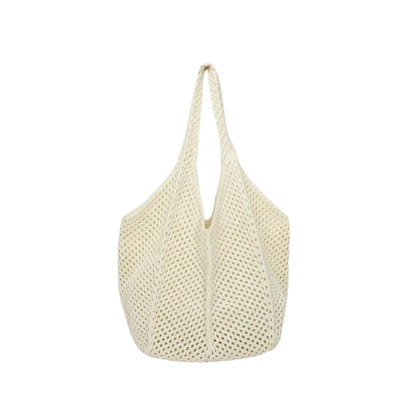 Bolsa de Praia Crochê Bege