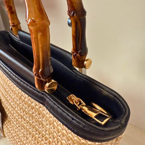 bolsa de praia de palha pequena