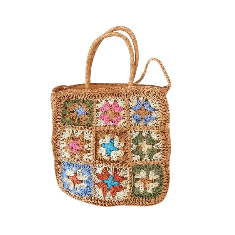 Bolsa de Crochê Praia Florale –  Cáqui Boêmio