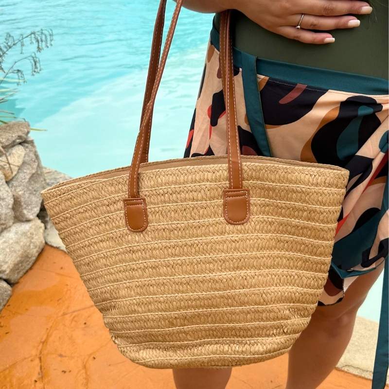 bolsa de praia de palha