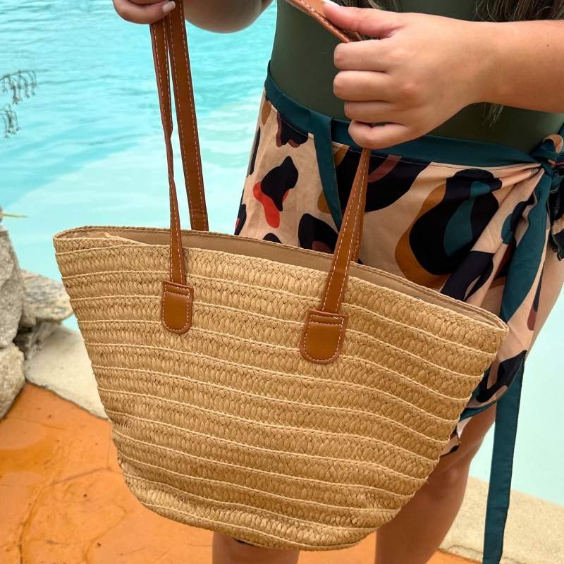 bolsa de palha caqui