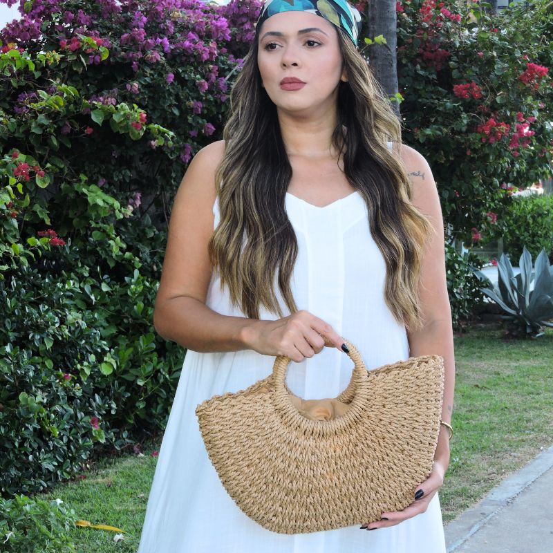 bolsa de praia de palha