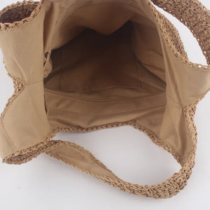 bolsa de palha de praia com ziper
