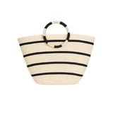 Bolsa de Palha Riviera Listrada - Alça Redonda Artesanal