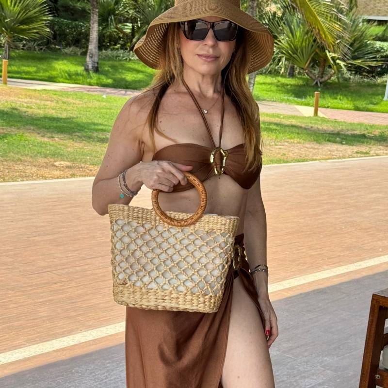bolsa de palha chic sofisticada