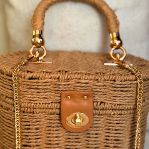 bolsa de praia de palha pequena