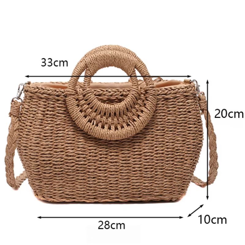Bolsa de Praia Palha Trançada Medidas