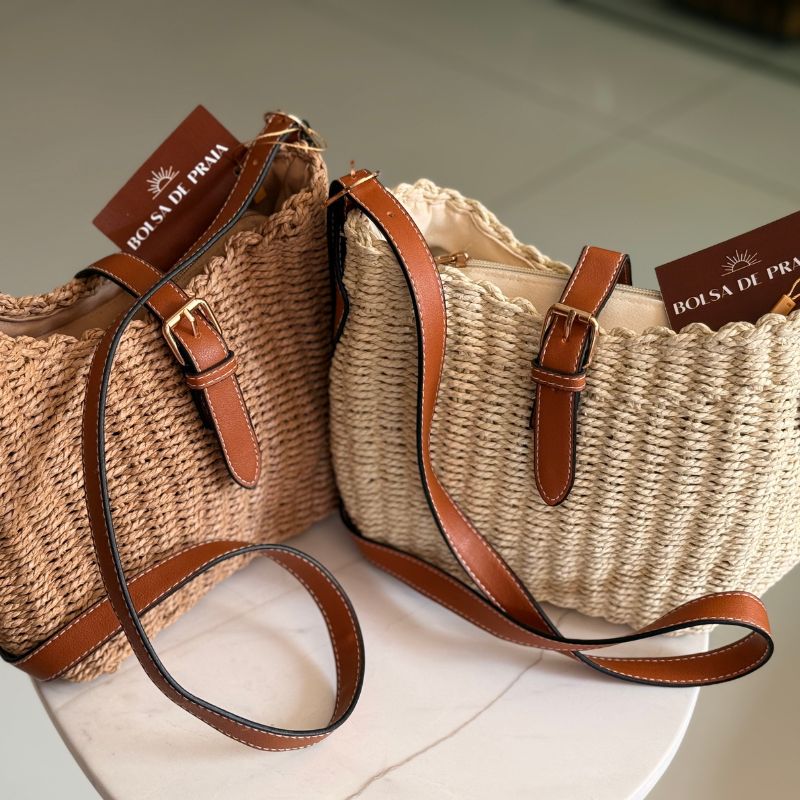 bolsa de palha natural chic