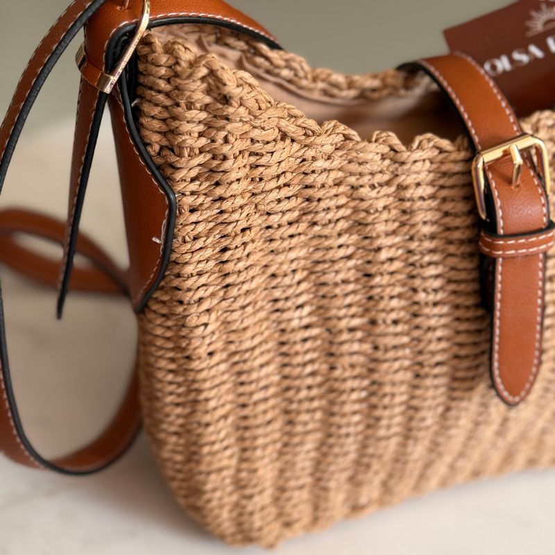 bolsa de praia de palha