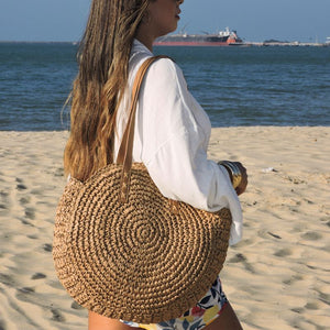 bolsa de praia de palha grande