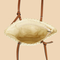 Bolsa de Praia em Palha Bruges Detalhes
