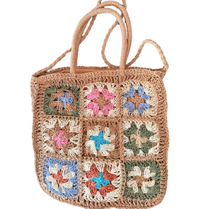 Bolsa de Crochê Praia Florale – Cáqui Boêmio