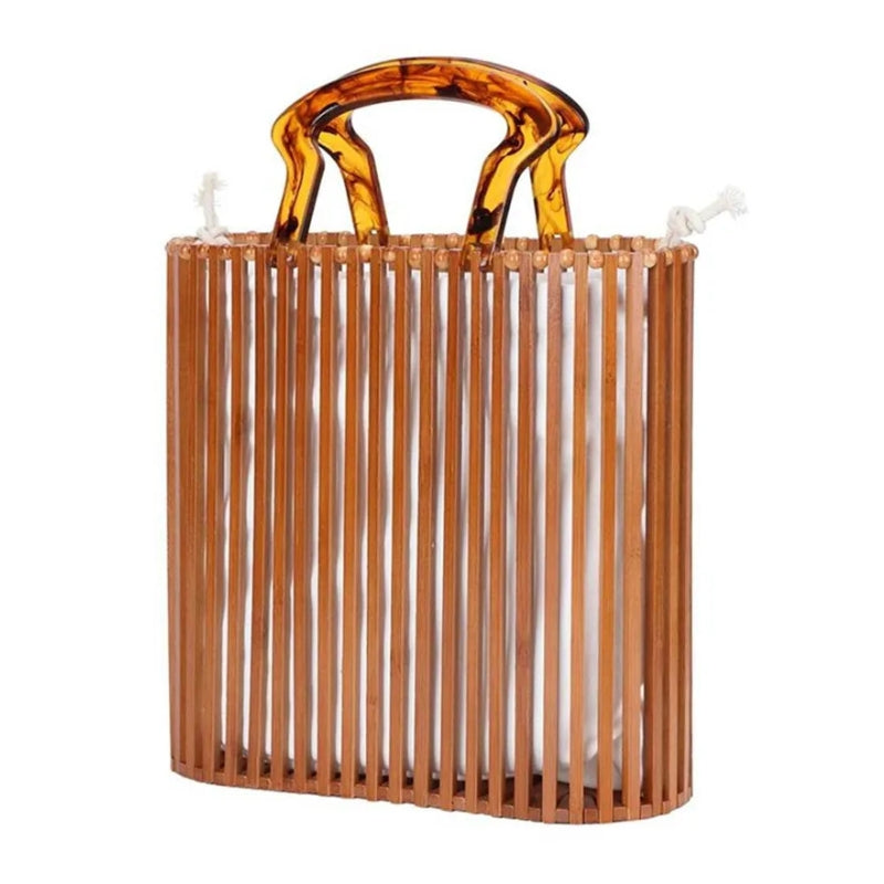 Bolsa de Praia Bambu Natural Belleville Cáqui