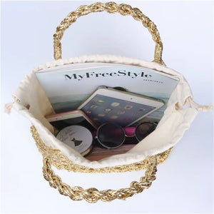 Bolsa de Praia Chique Dourado 