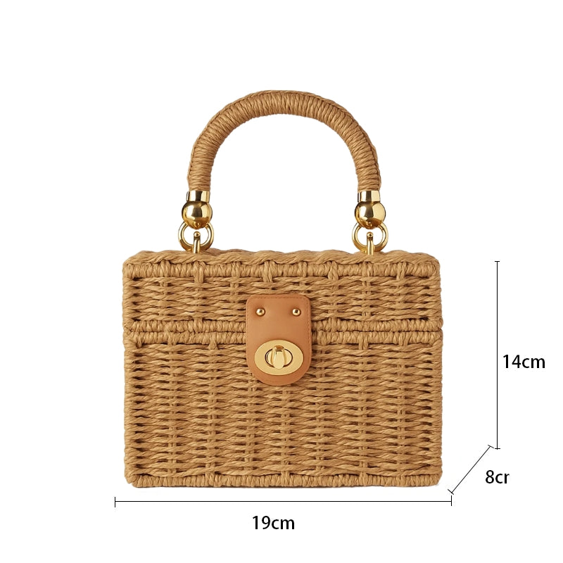 Tamanho Bolsa de Praia Chique Trançada Serena